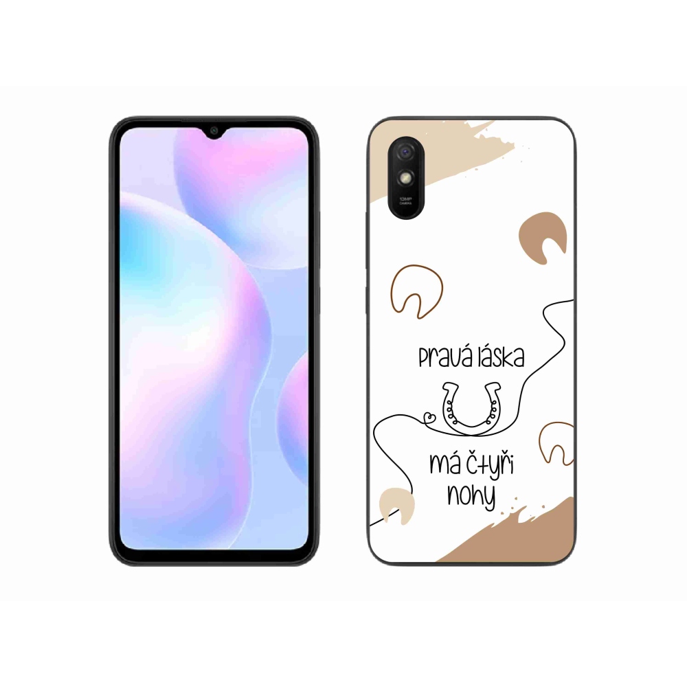 Gél borító mmCase a Xiaomi Redmi 9AT-hoz - ló motívum fehér háttérrel