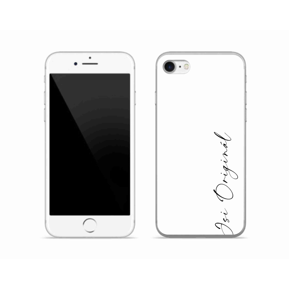 Gél borító mmCase iPhone SE (2022) - te vagy az eredeti fehér háttérrel