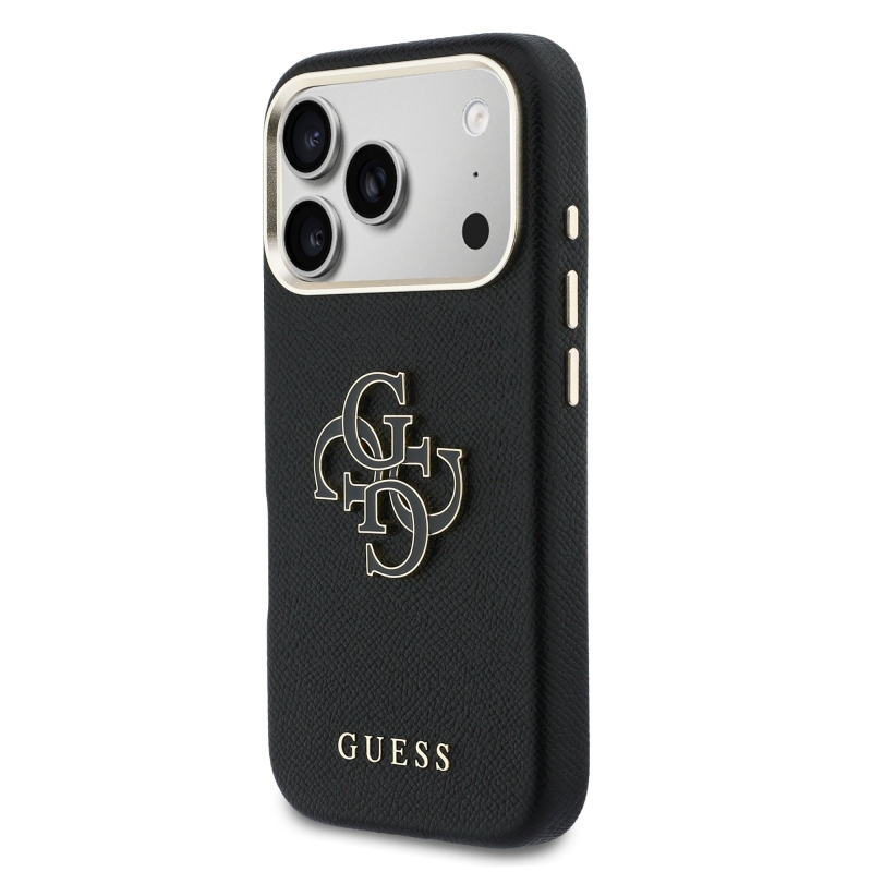 Guess PU gyanta logós hátlap iPhone 17 Pro fekete színűre