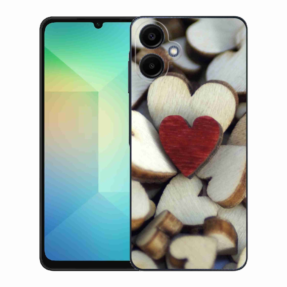 Gél védőhuzat mmCase Samsung Galaxy A06 4G - gravírozott piros szív