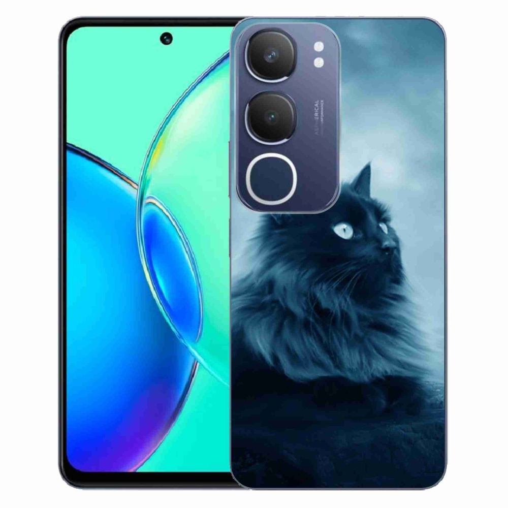 Zselés borítás mmCase a Vivo Y19s készülékhez - fekete cat 1