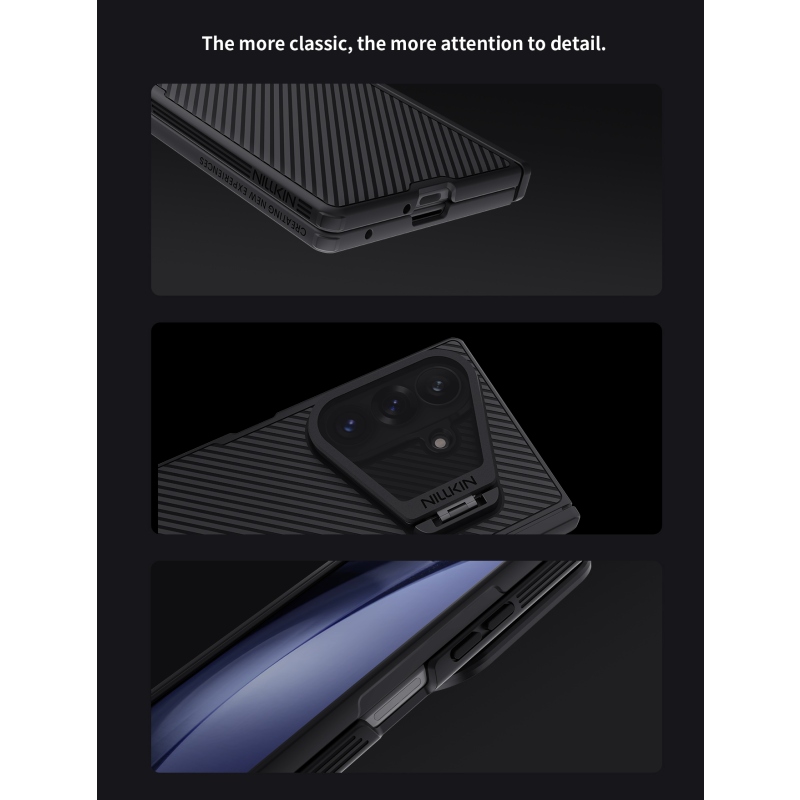 Nillkin CamShield Prop Magnetic (átlátszó lencse) hátsó tok a Samsung Galaxy Z Fold 8-hoz, Ultra Black