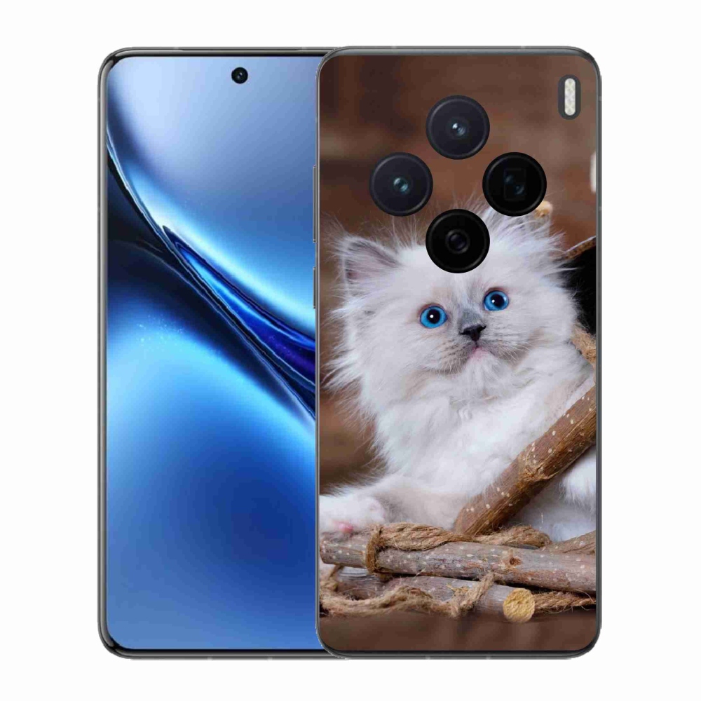 Zselés borítás mmCase a Vivo X200 5G készülékhez - fehér cica