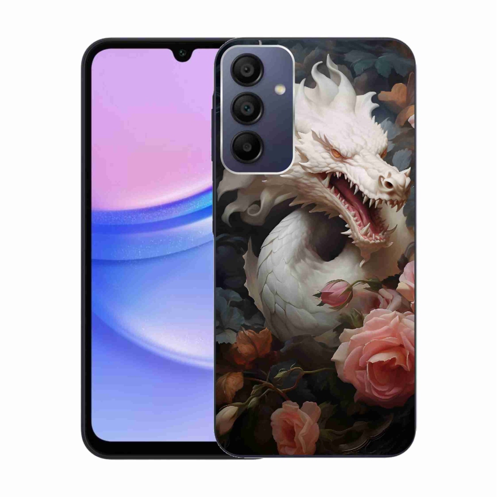 Zselés borítás mmCase Samsung Galaxy A15 4G/5G - fehér sárkány
