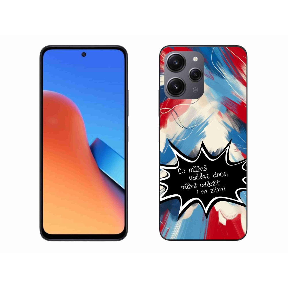 Gél borító mmCase a Xiaomi Redmi 12-hez - vicces szöveg 9 fekete háttérrel