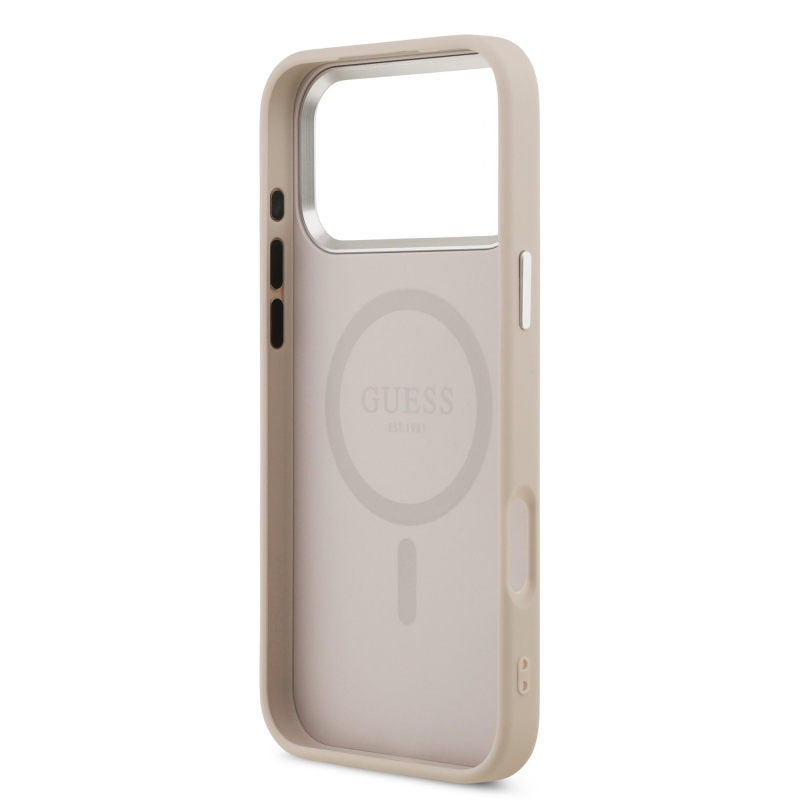 Guess PU Saffiano MagSafe MagSafe hátlap iPhone 17 Pro rózsaszínhez