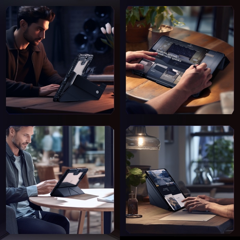 Nillkin Bumper PRO Védő állvány tok többszögű iPad Pro 12.9 2020/2021/2022/ Air 13 2024 fekete