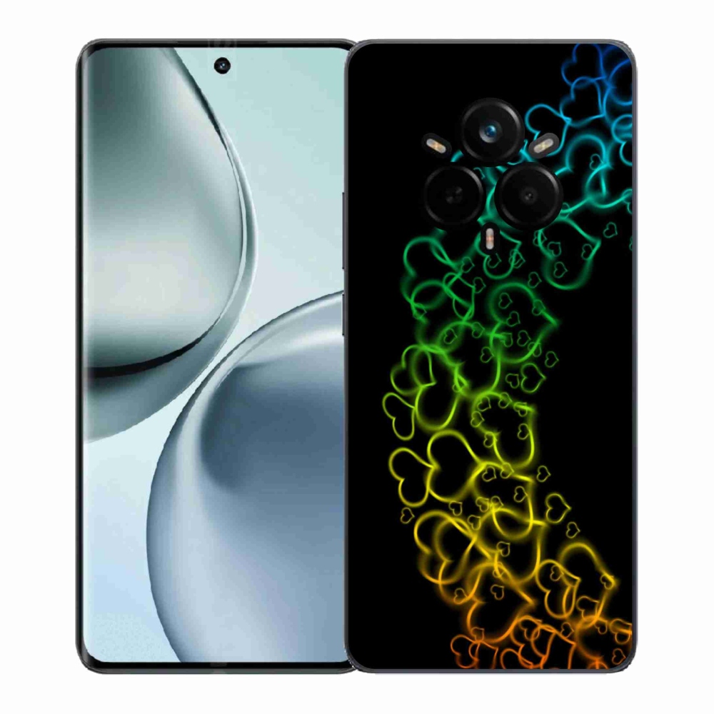 Zselés borítás mmCase a Realme 14 Pro 5G készülékhez - színes szívek