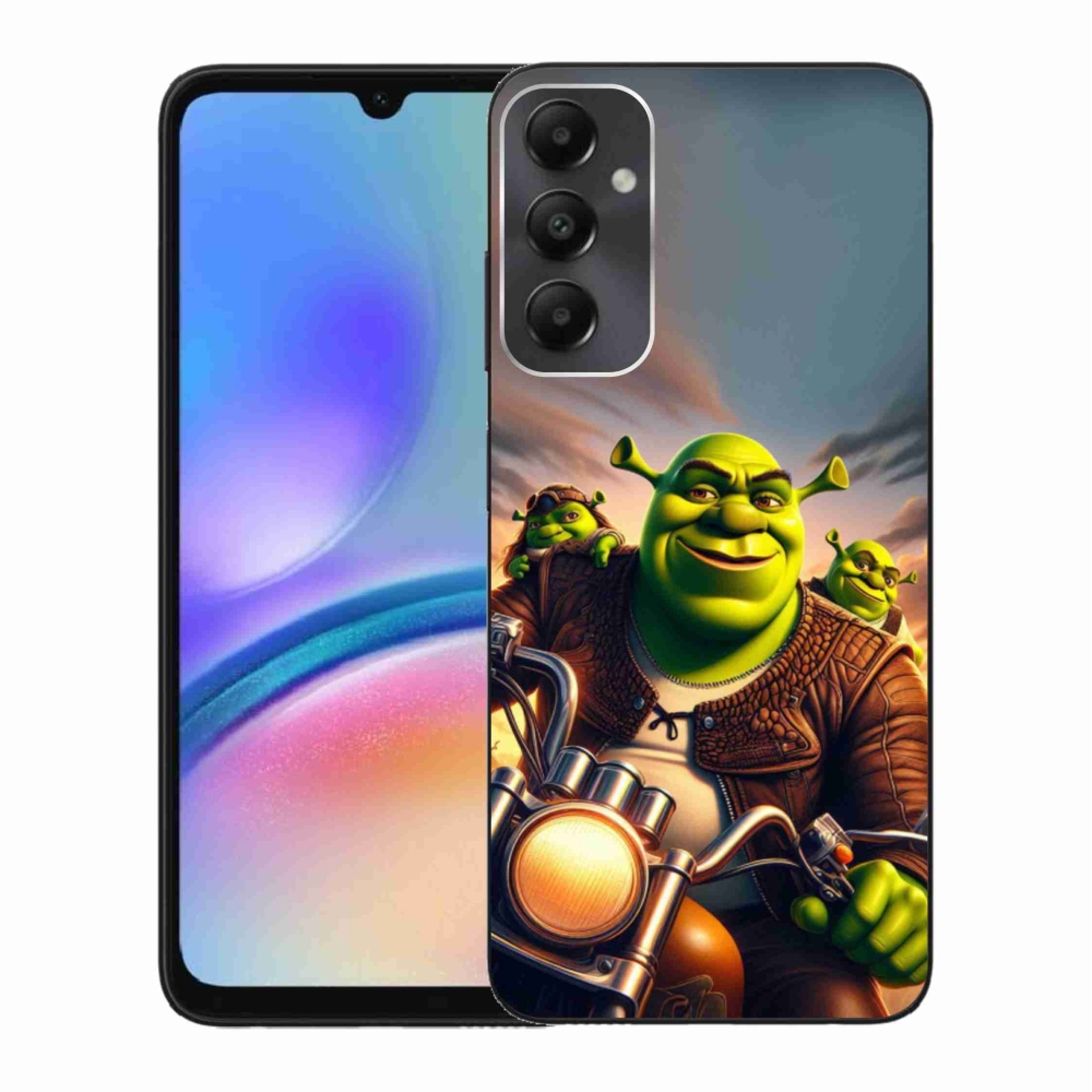 Zselés borítás mmCase Samsung Galaxy A05s készülékhez - Shrek egy motorkerékpáron
