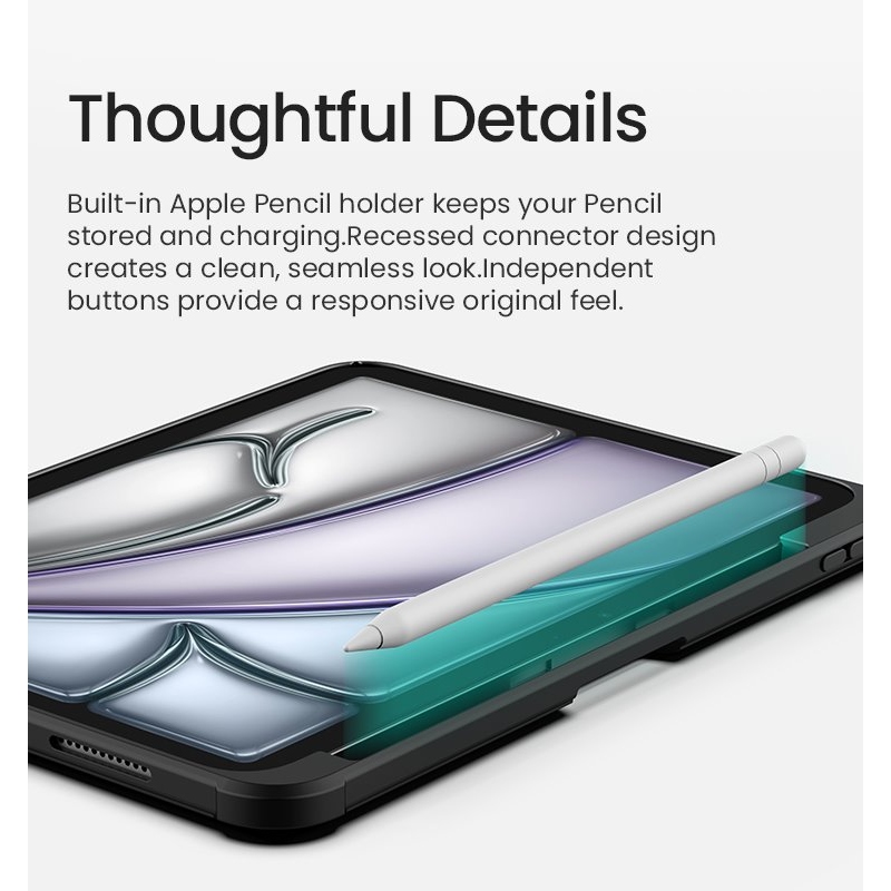 Nillkin Bumper Combo PRO billentyűzetes tok (háttérvilágításos változat) iPad Air 4/5/ 10,9 2020/ 11 24/25/26/ Pro 11 20/21/22 modellekhez, fekete