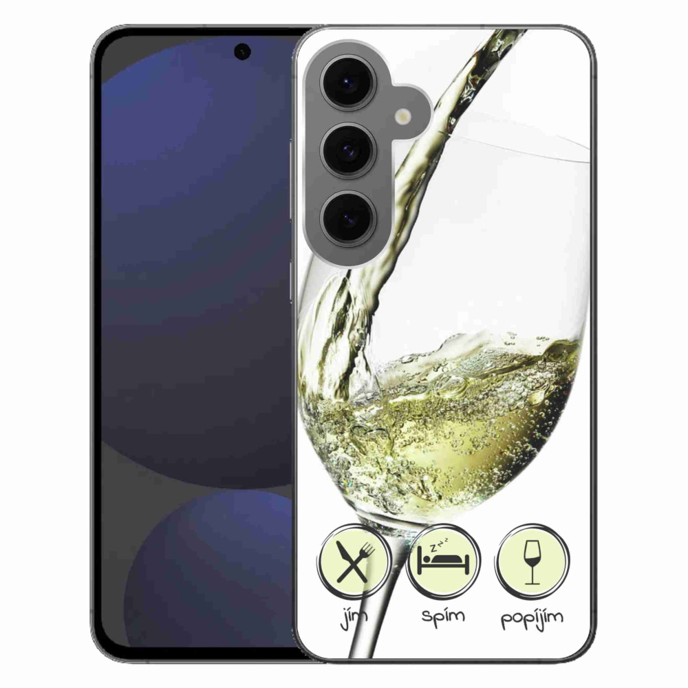 Gél tok mmCase Samsung Galaxy S24 FE - borospohár fehér
