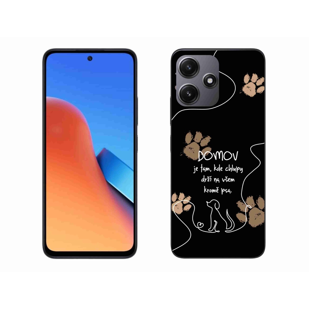 Gél borítás mmCase a Xiaomi Redmi 12 5G számára - kutya motívum fekete háttérrel