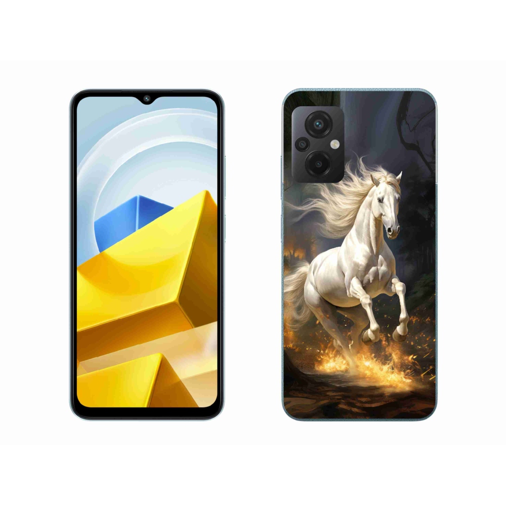 Gél borítás mmCase a Xiaomi Poco M5 4G-hez - fehér ló 2