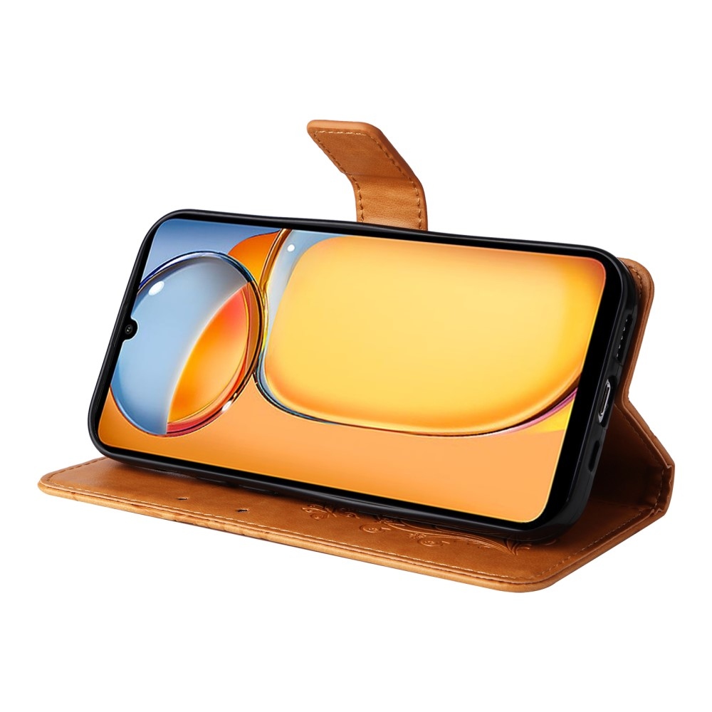 Nagy pillangó könyv tok Xiaomi Poco C65/Redmi 13C - sárga