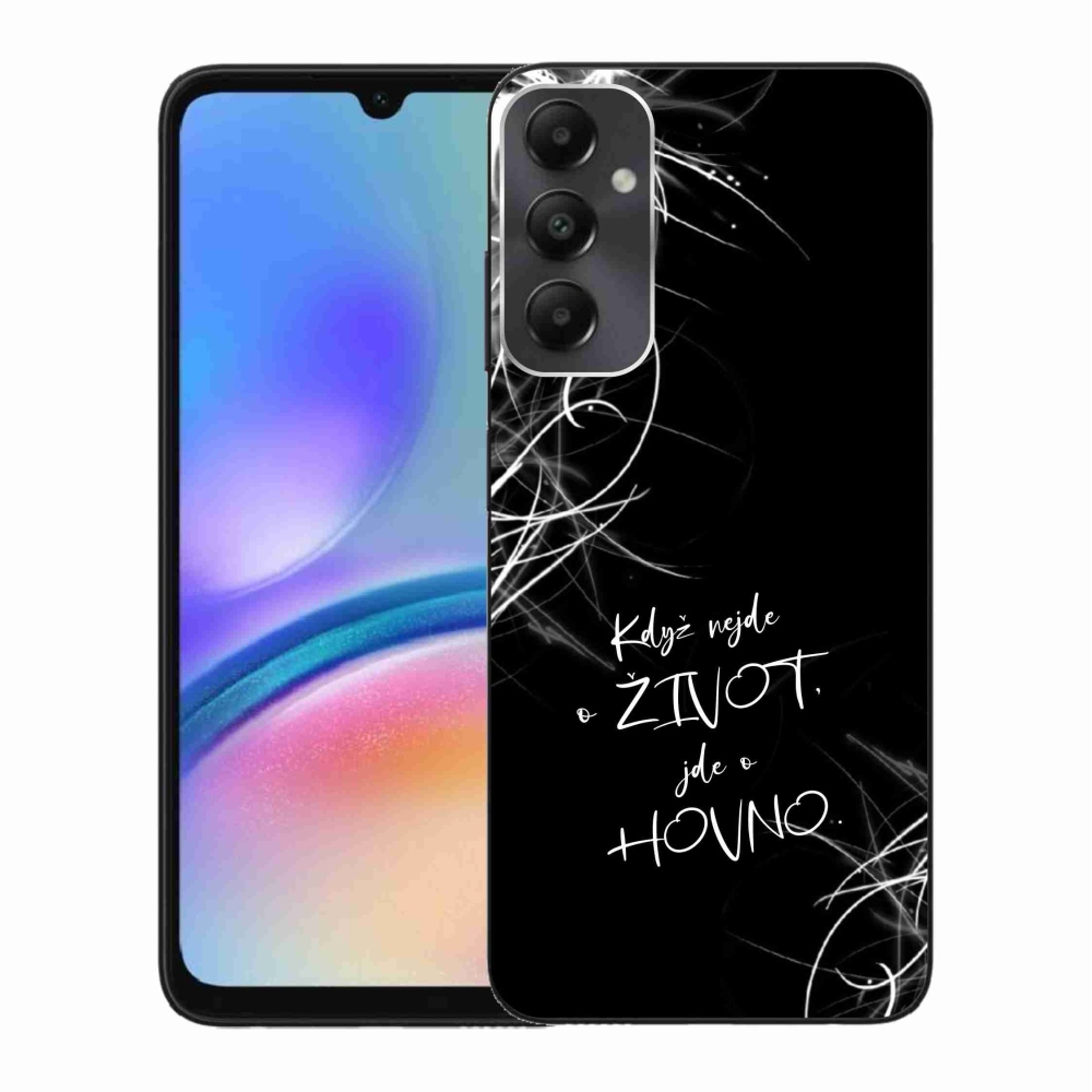 Gél borító mmCase Samsung Galaxy A05s készülékhez - vicces szöveg 16 fekete háttér