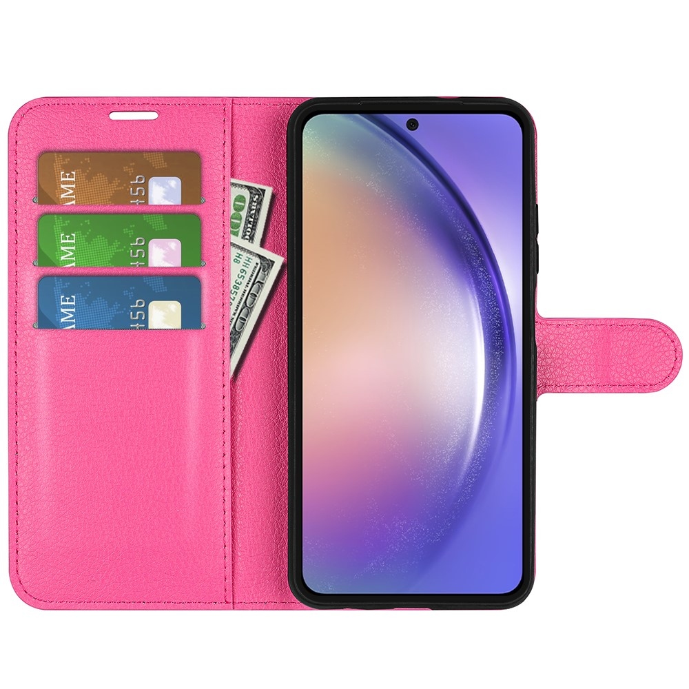 Litchi könyv tok Samsung Galaxy A55 5G - rózsaszínű