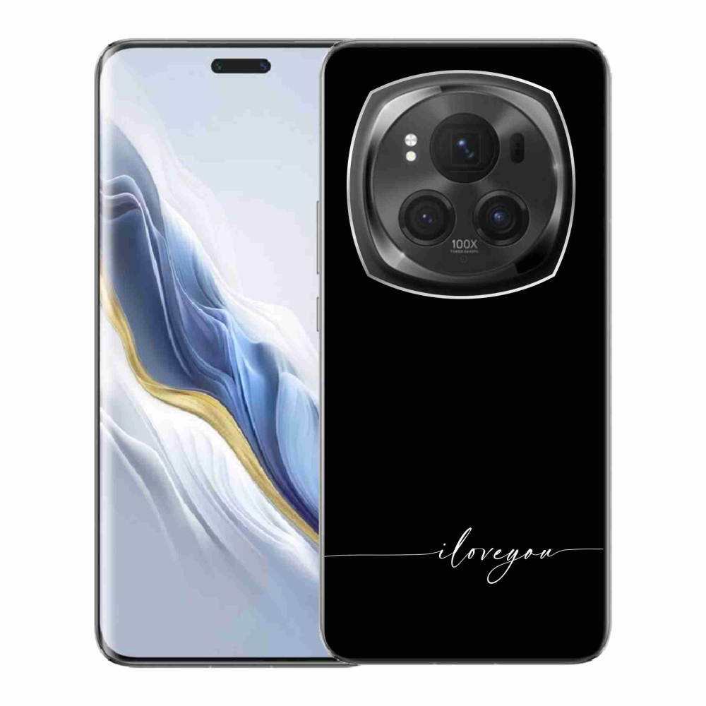 Gél borítás mmCase a Honor Magic 6 Pro 5G készülékhez - Szeretlek fekete háttérrel