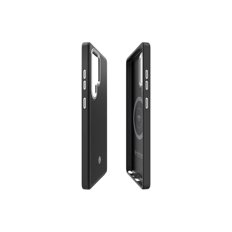 GP-FPS938PGA Samsung by Spigen Enzo Aramid mágneses borító Galaxy S25 Ultra Fekete ezüst