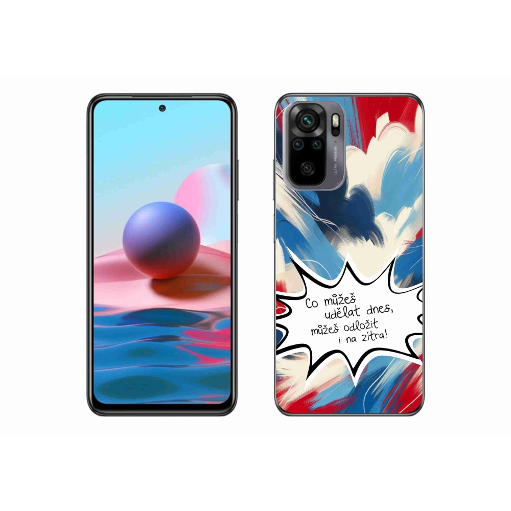 Gél borító mmCase a Xiaomi Redmi Note 10S-hez - vicces szöveg 9 fehér háttérrel