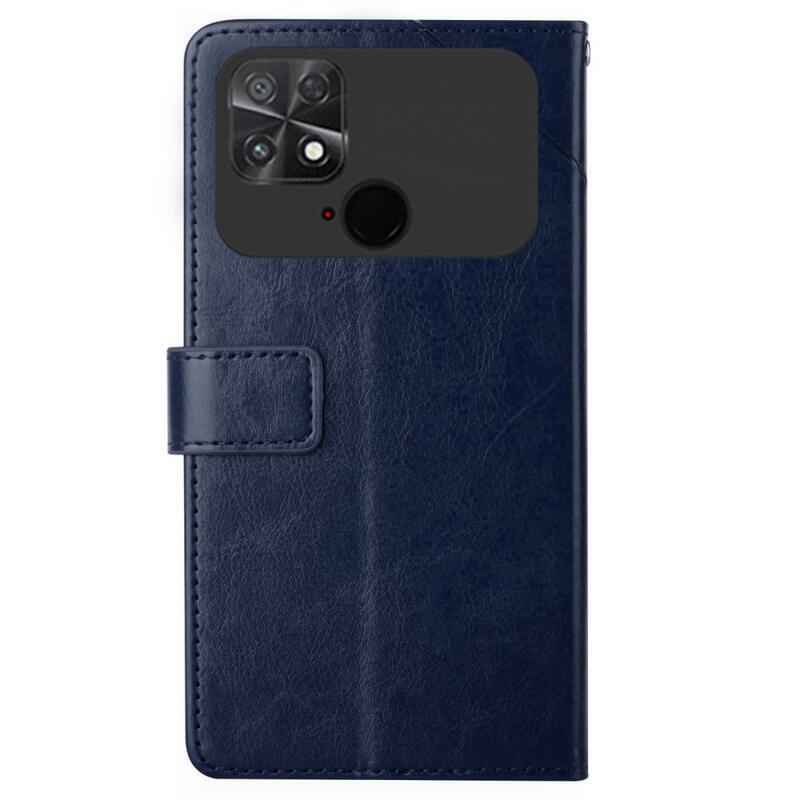 Y-Line PU bőr pénztárca tok a Xiaomi Poco C40 készülékhez - kék