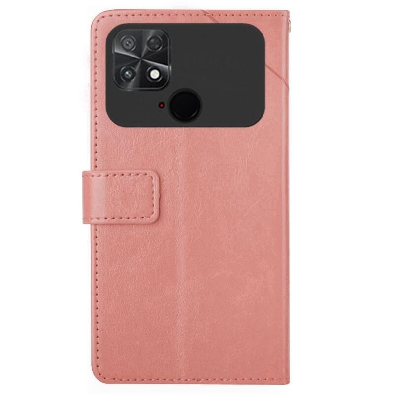 Y-Line PU bőr pénztárca tok a Xiaomi Poco C40 készülékhez - rózsaszín