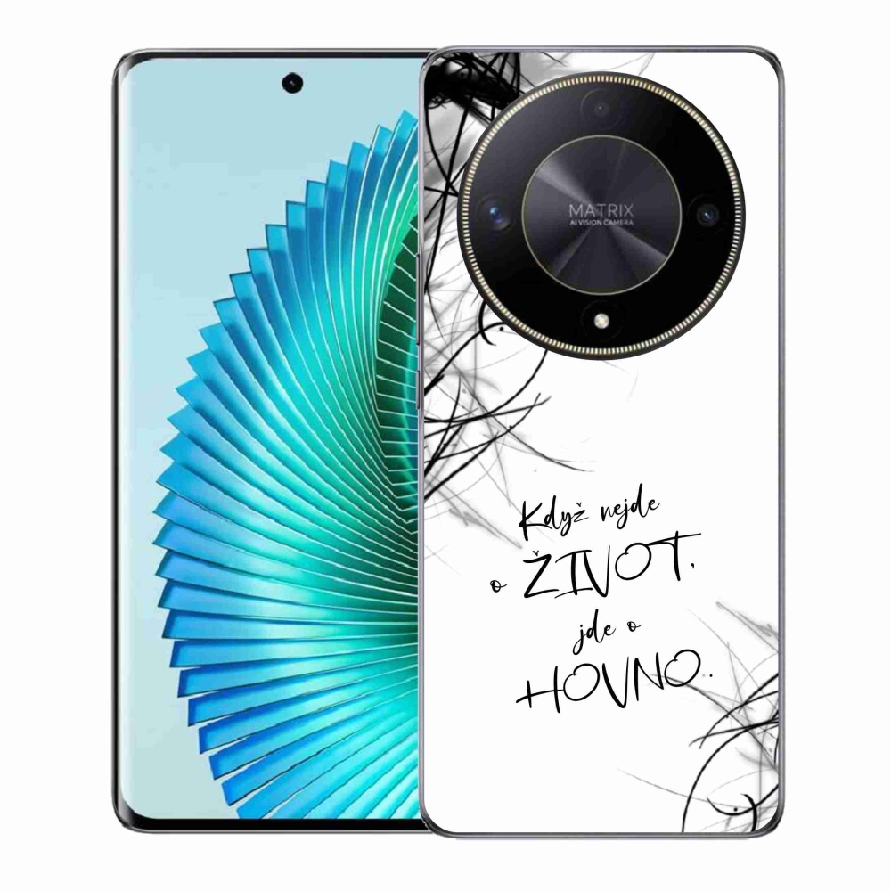 Gél borító mmCase a Honor Magic 6 Lite 5G készülékhez - vicces szöveg 16 fehér háttér