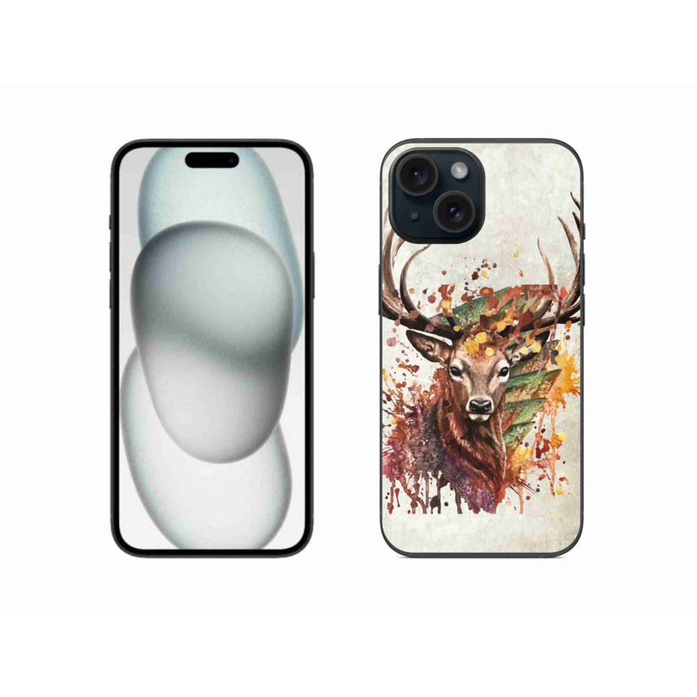 Gél tok mmCase iPhone 15 készülékhez - szarvas 1