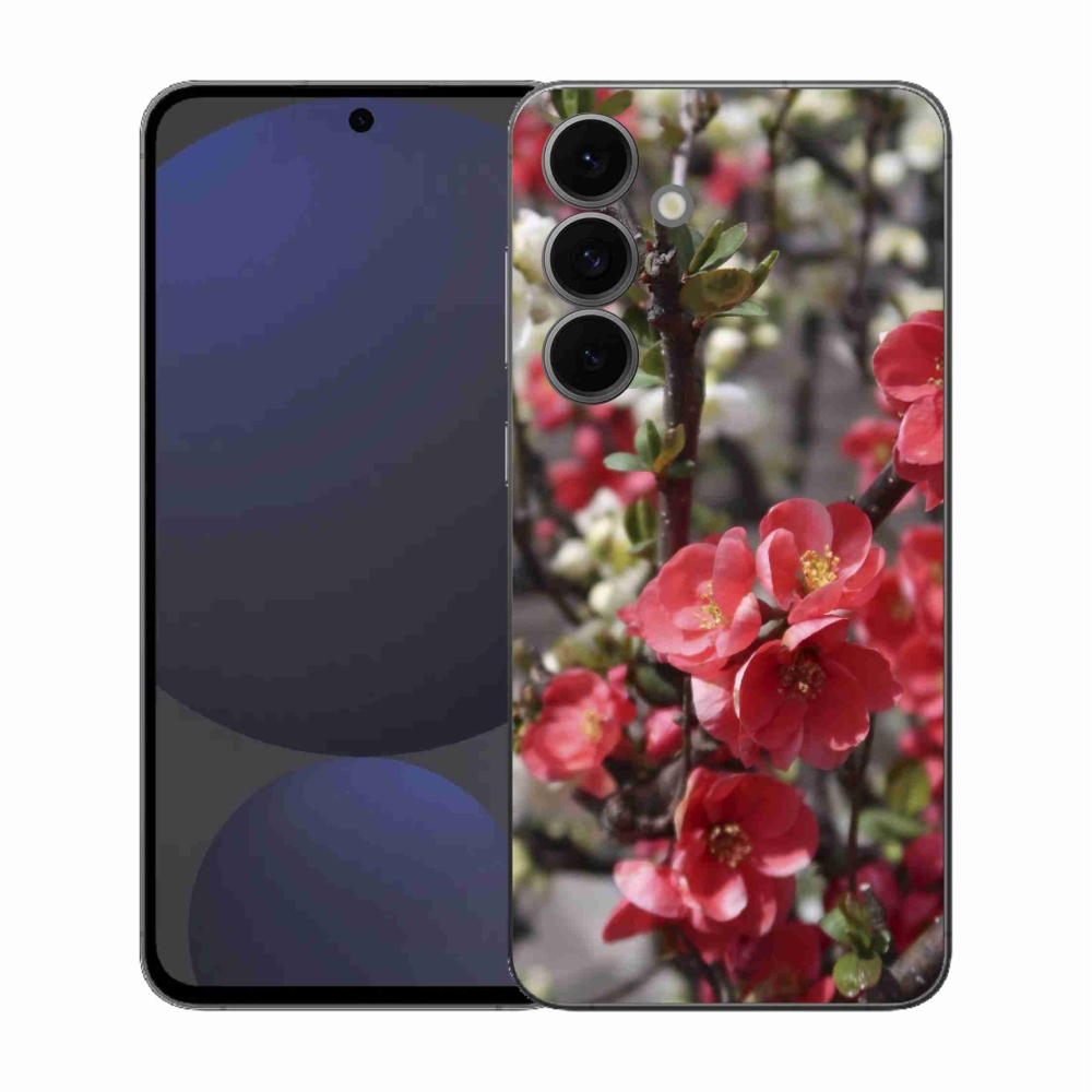 Gél védőhuzat mmCase Samsung Galaxy S25 FE - piros virágok