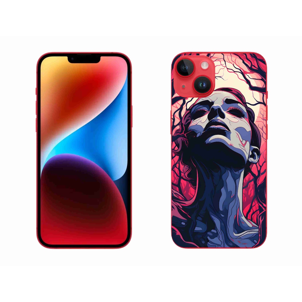 Zselés borítás mmCase iPhone 14 Plus készülékhez - absztrakt arc