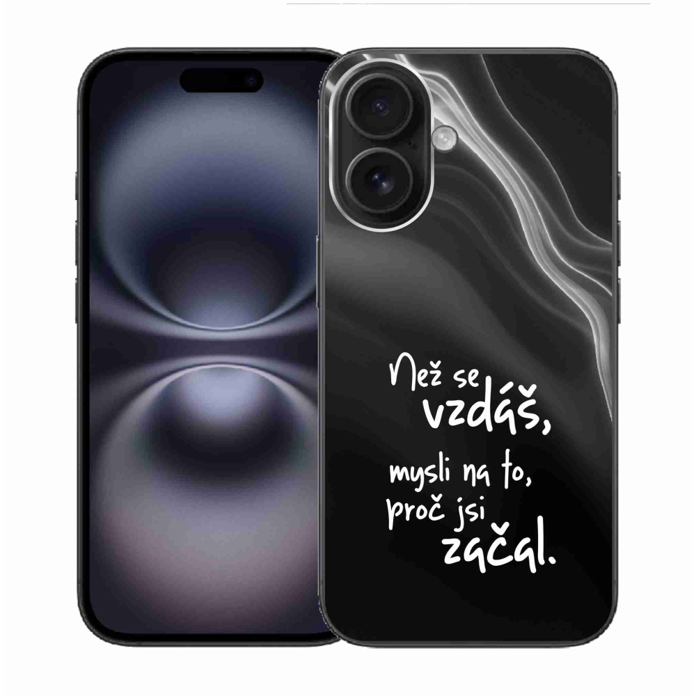 Gél borítás mmCase iPhone 16 készülékhez - idézet 2 fekete háttér