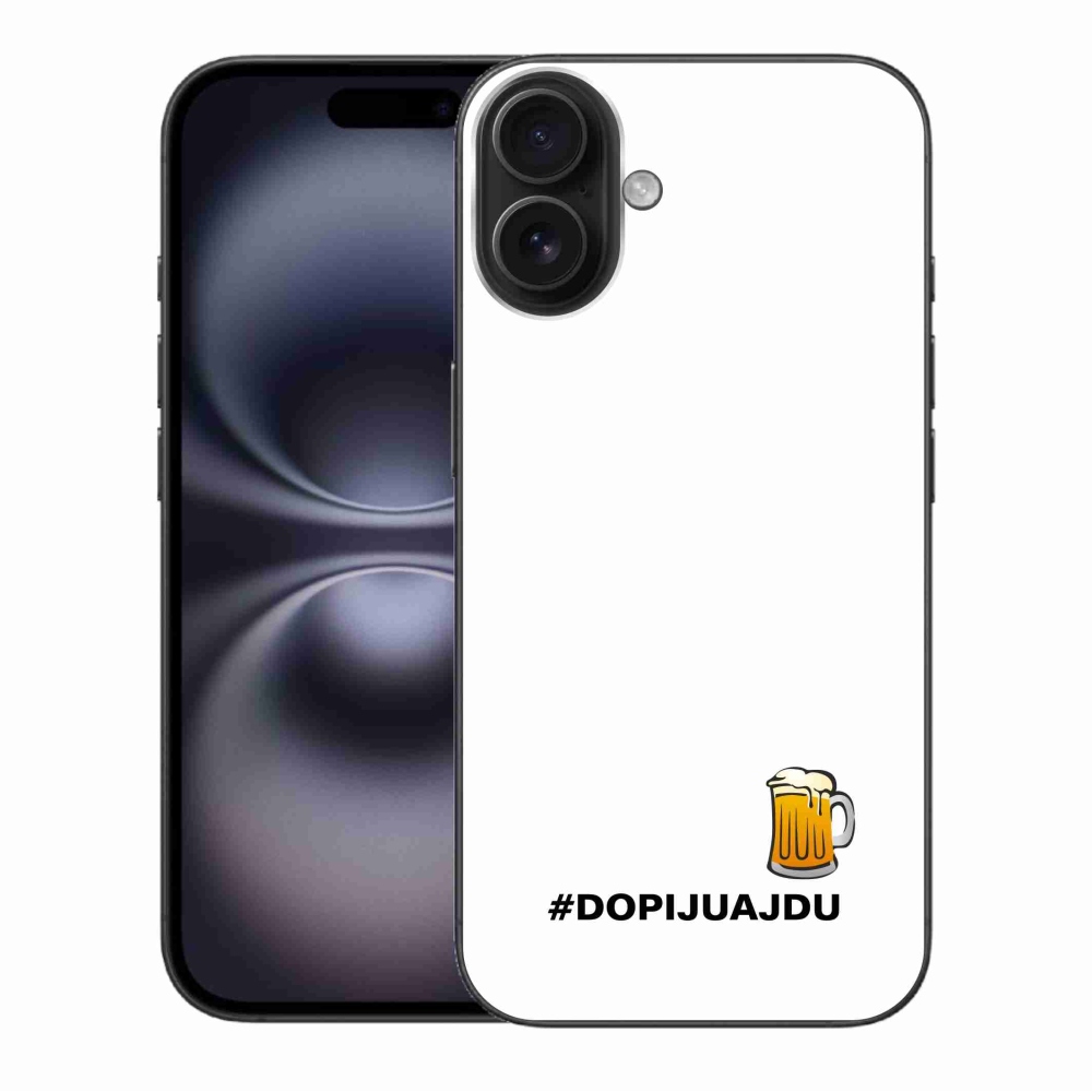 Gél borítás mmCase iPhone 16 Plus készülékhez - sör motívum 1 fehér háttér