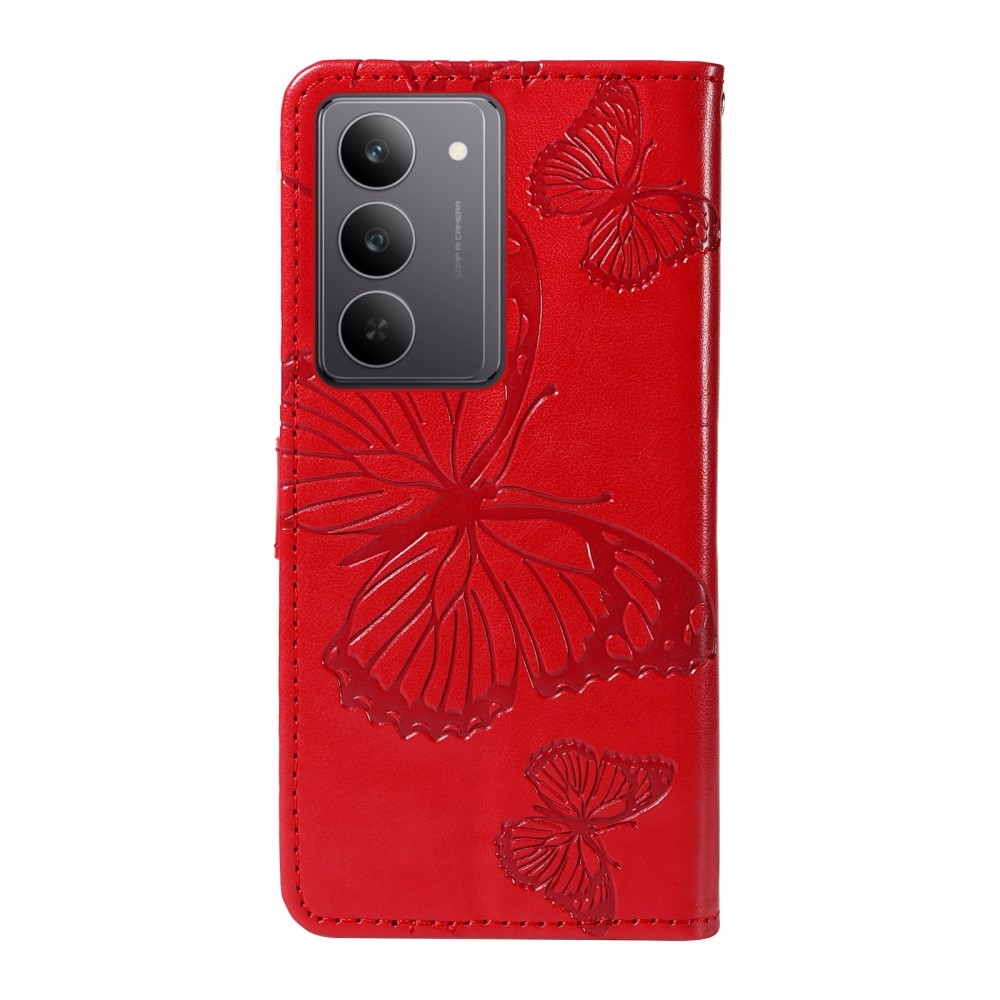 Nagy pillangó könyvtáska a Realme C75 készülékhez - piros