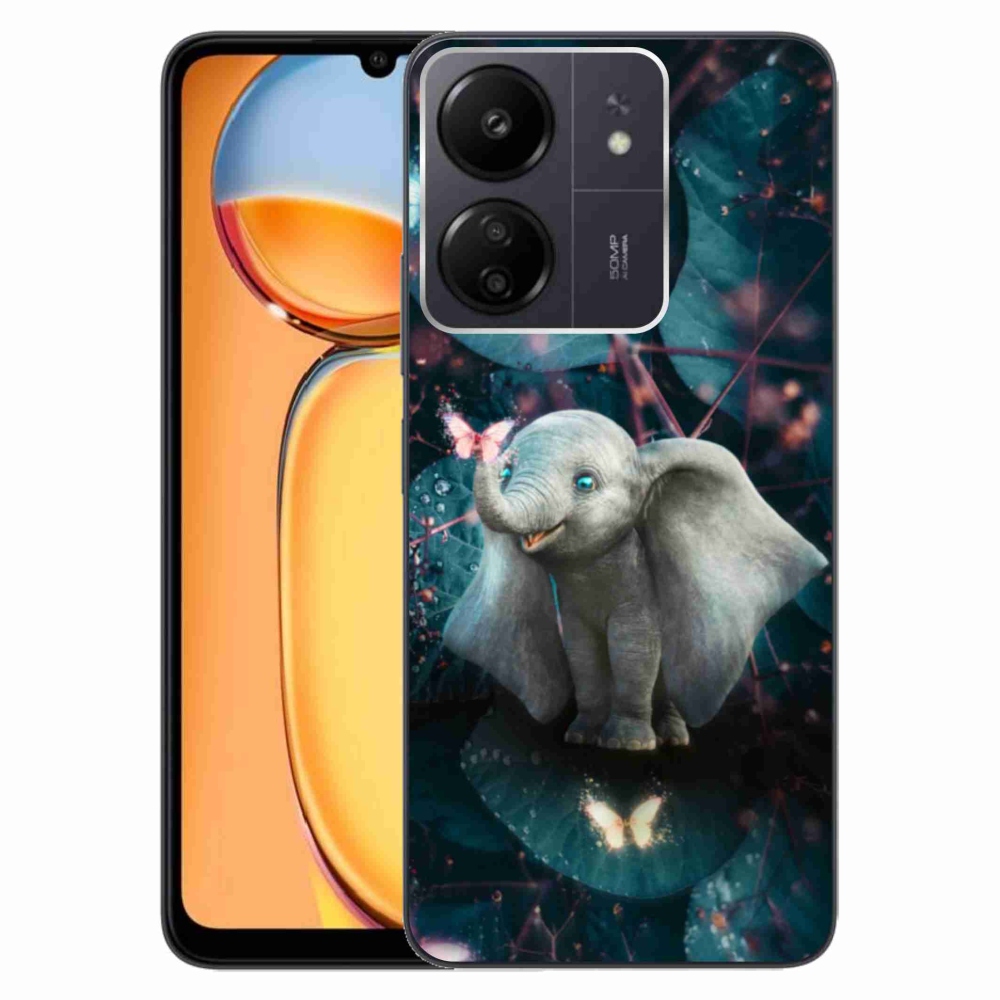Gél borítás mmCase a Xiaomi Poco C65/Redmi 13C számára - aranyos elefánt