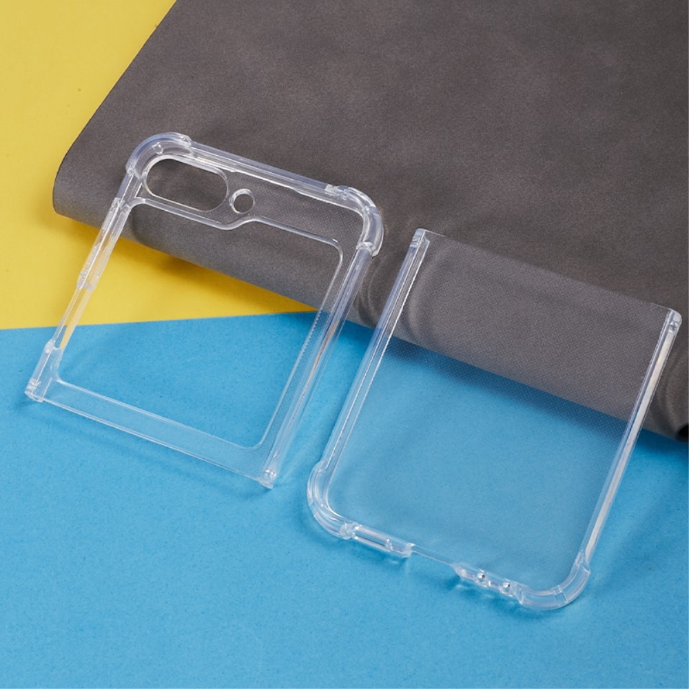 Átlátszó zselés tok megerősített sarkokkal Samsung Galaxy Z Flip5 5G készülékhez - átlátszó