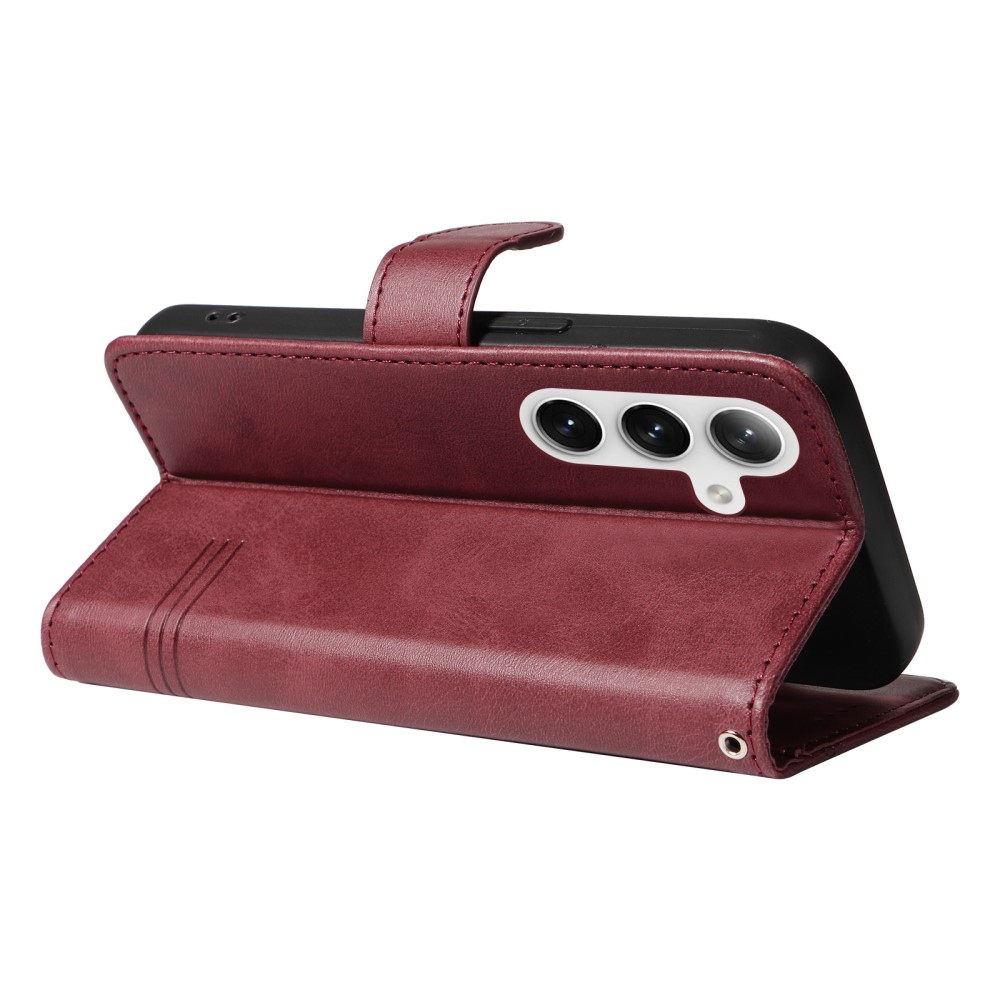 Póló alakú könyvtáska Samsung Galaxy S24+/S25+ készülékhez - bordó színű