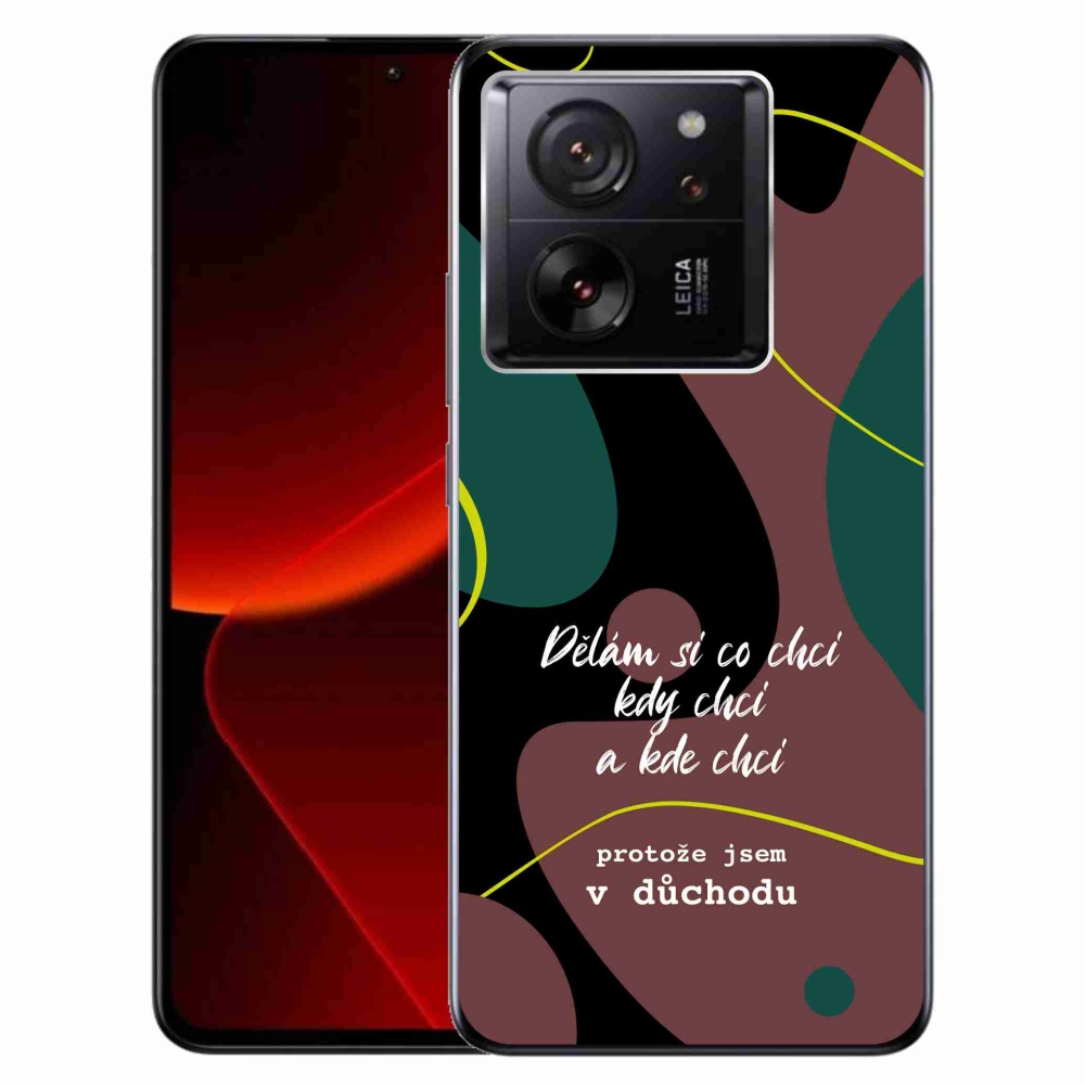 Gél borító mmCase a Xiaomi 13T/13T Pro készülékhez - vicces szöveg 10 fekete háttérrel