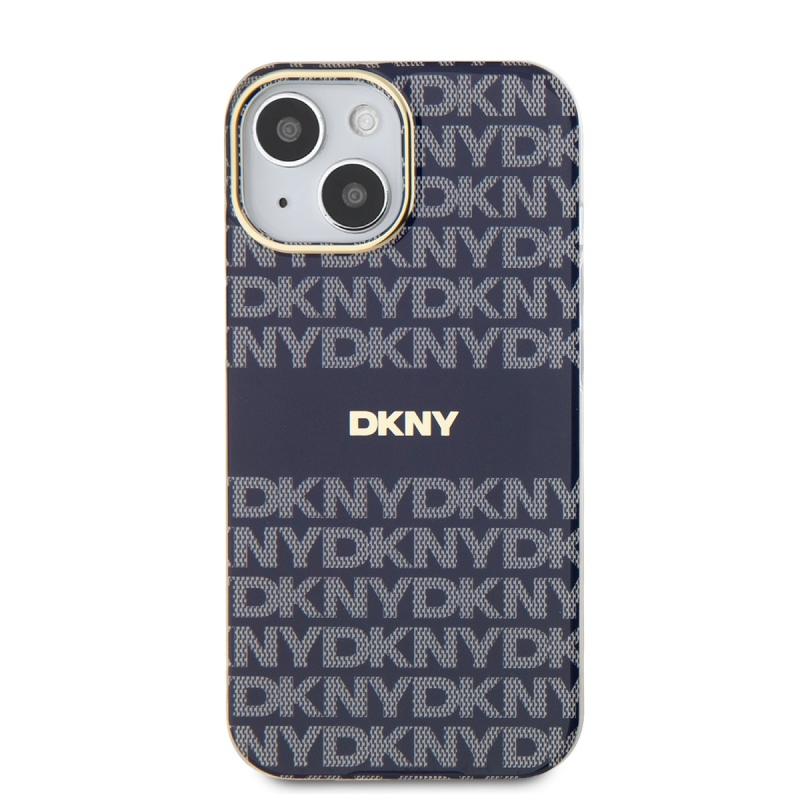 DKNY PC/TPU ismétlődő mintás tonális csíkos Magsafe hátlap iPhone 13-hoz Kék