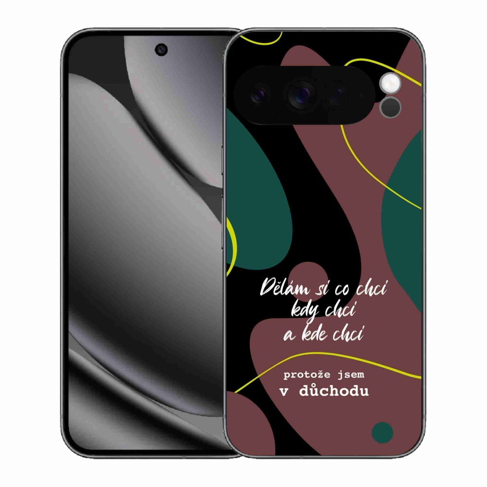 Gél borító mmCase a Google Pixel 10 Pro XL-hez - vicces szöveg 10 fekete háttér