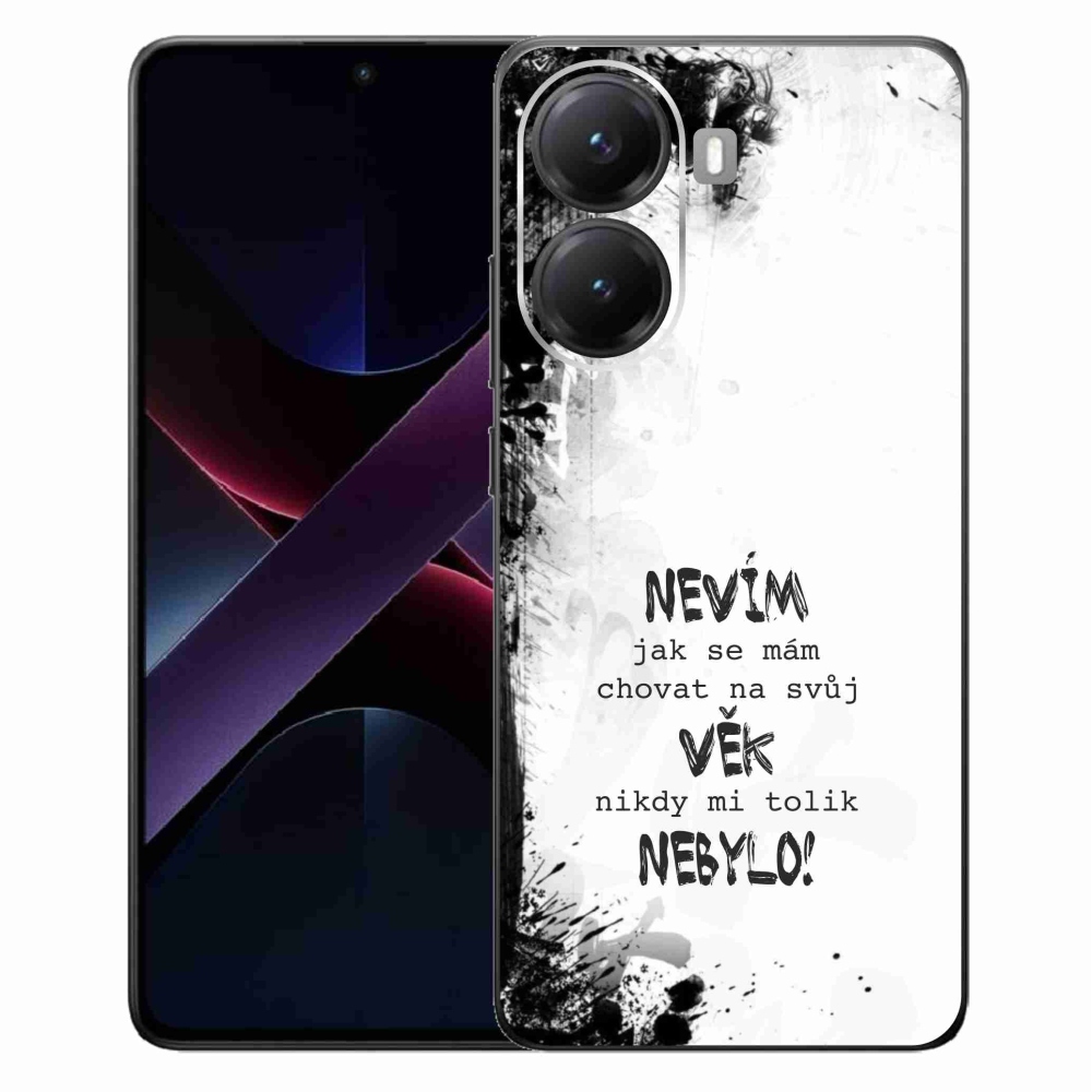 Gél borító mmCase a Xiaomi Poco X7 Pro 5G számára - vicces szöveg 14 fehér háttér