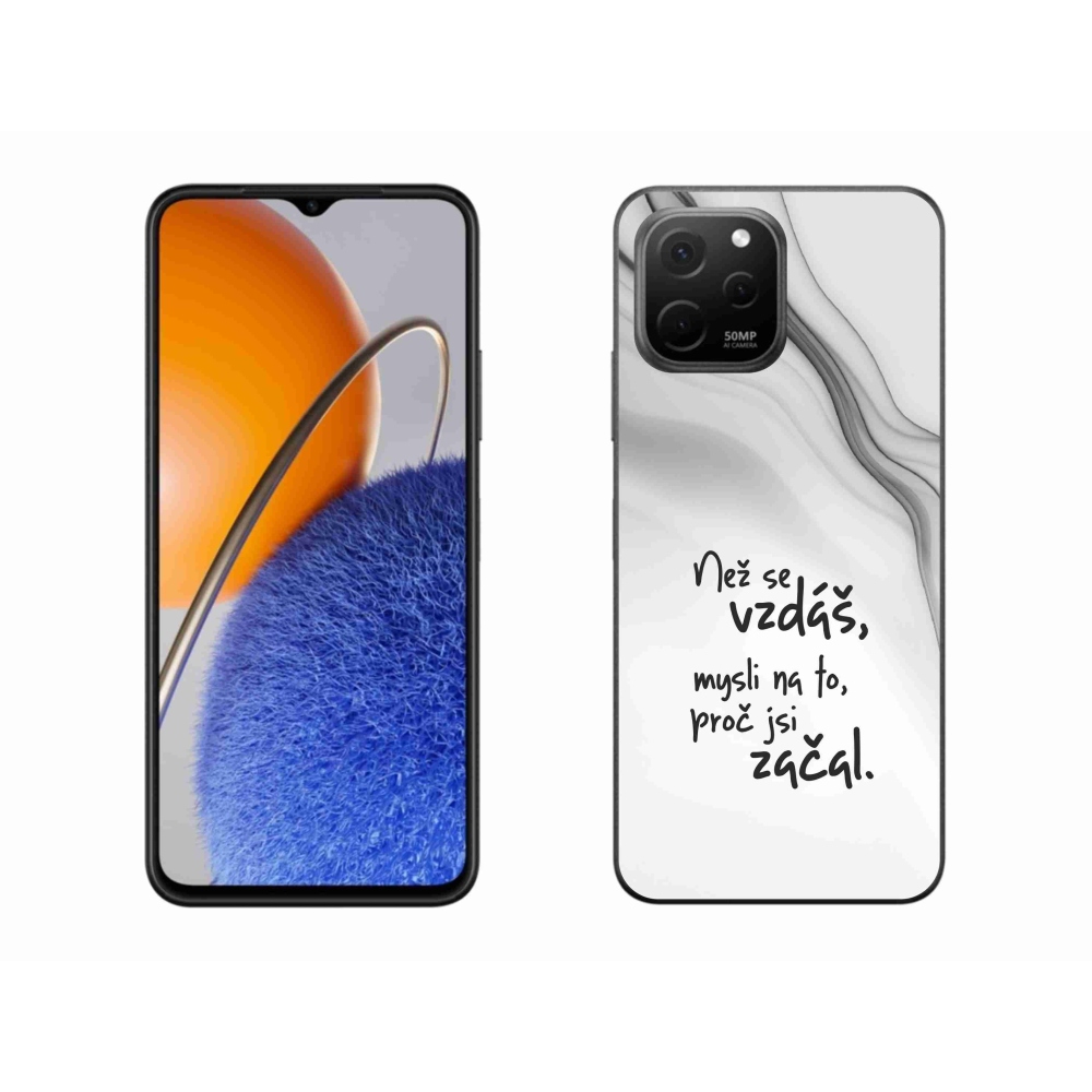 Gél borítás mmCase a Huawei Nova Y61-en - idézet 2 fehér háttér