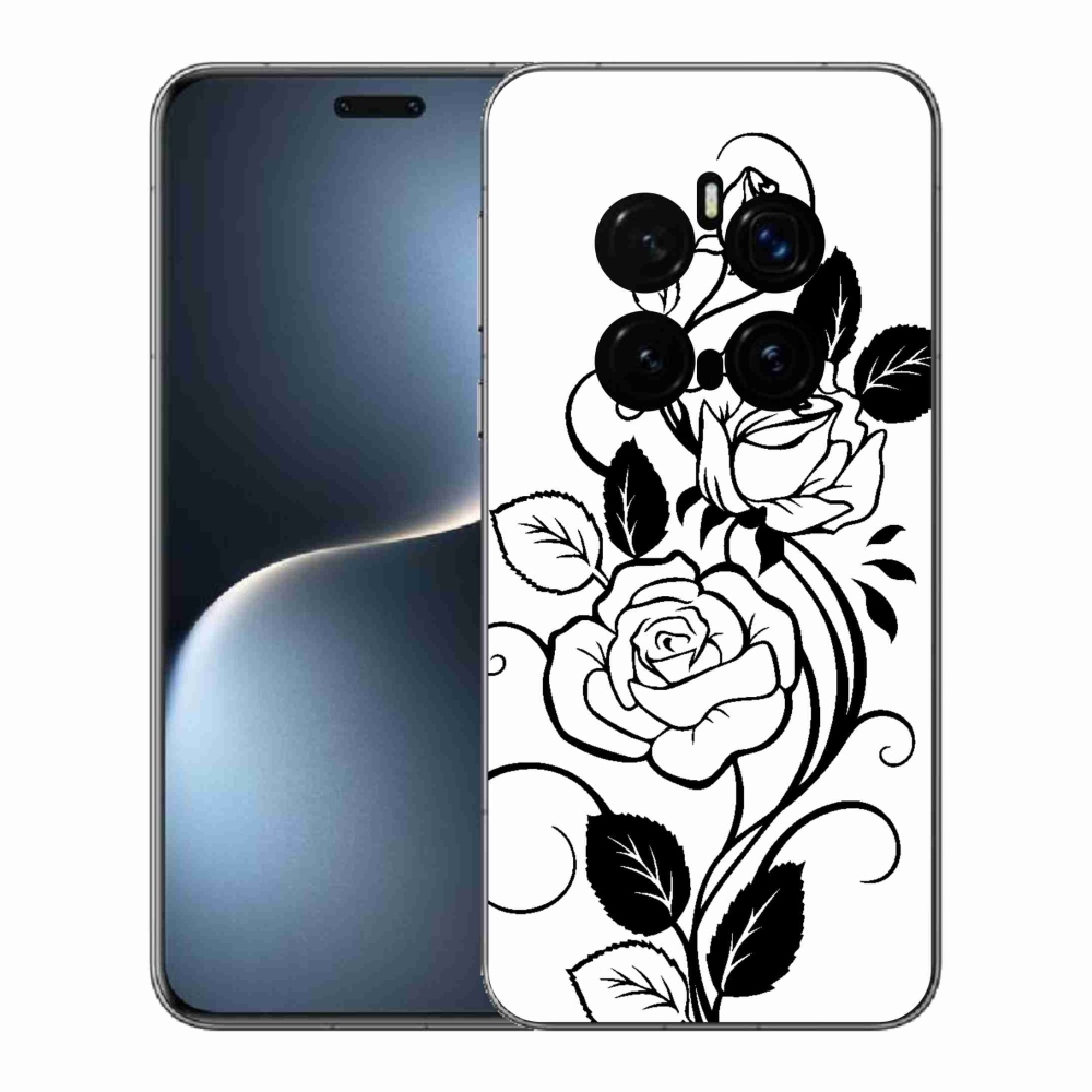 Zselés borítás mmCase a Honor Magic 7 Pro 5G készülékhez - fekete és fehér rózsa