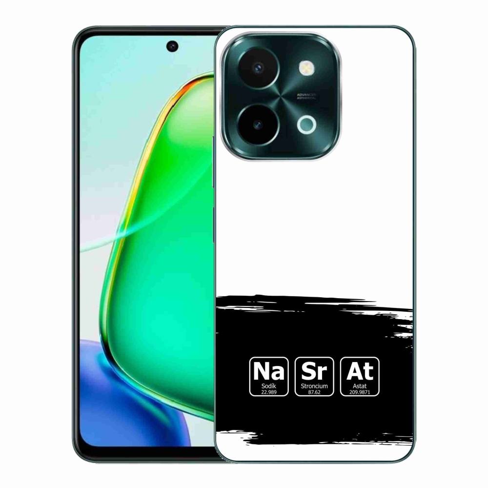 Gél borító mmCase a Vivo Y28-on - kémiai elemek fekete és fehér háttérrel