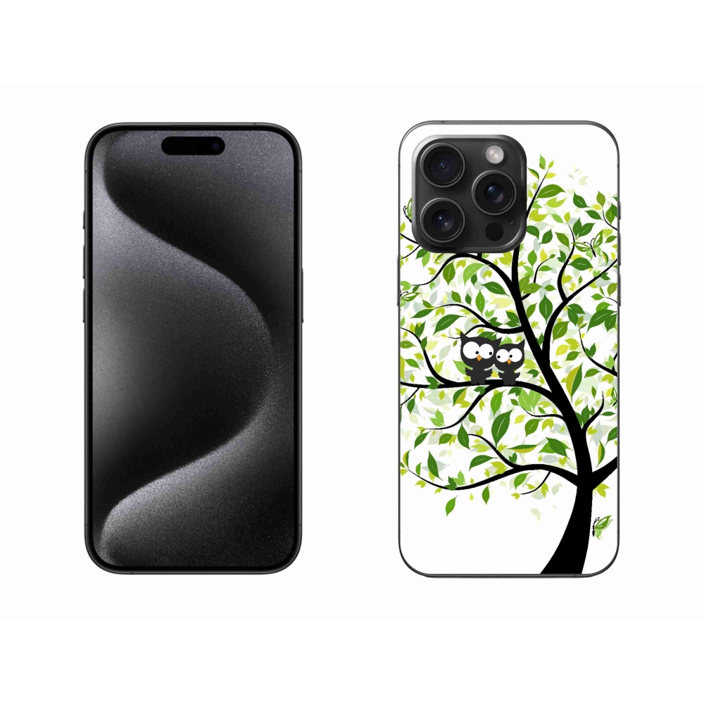 Zselés borítás mmCase iPhone 15 Pro Max készülékhez - baglyok a fán