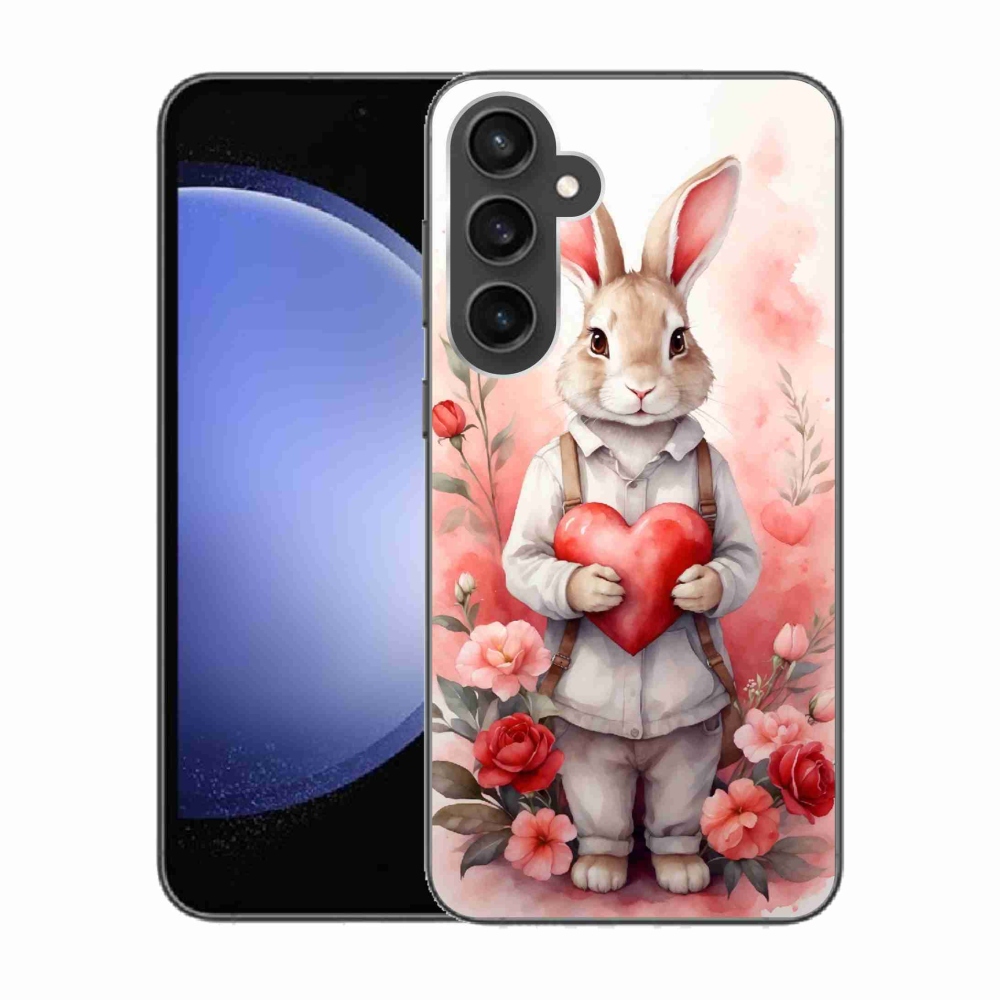 Gél borítás mmCase Samsung Galaxy S23 FE készülékhez - nyúl szívvel