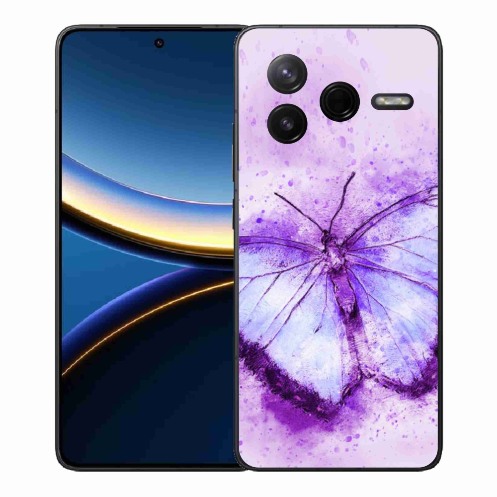 Gél borítás mmCase a Xiaomi Poco F7 Pro számára - lila pillangó