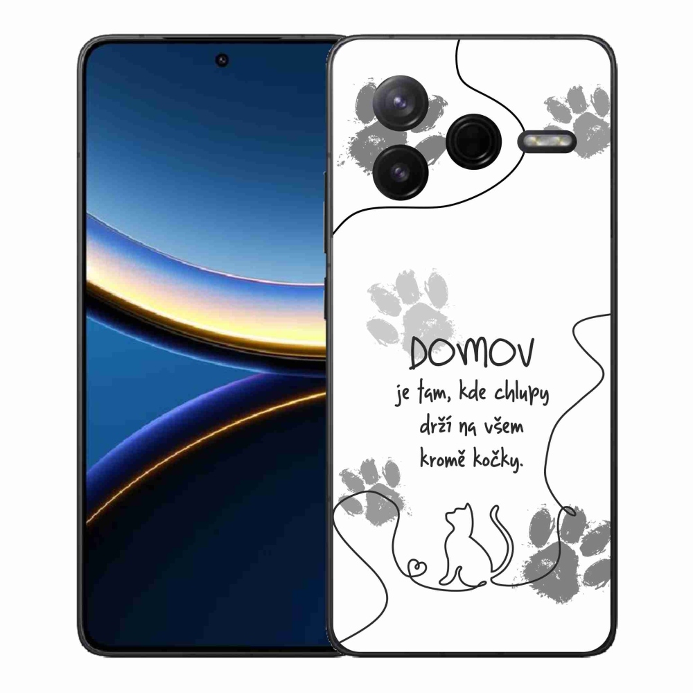 Gél borítás mmCase a Xiaomi Poco F7 Pro számára - macska motívum fehér háttérrel