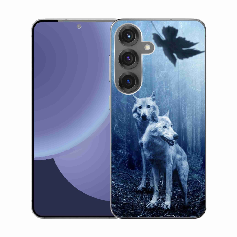 Gél borítás mmCase Samsung Galaxy S25 készülékhez - farkasok az erdőben