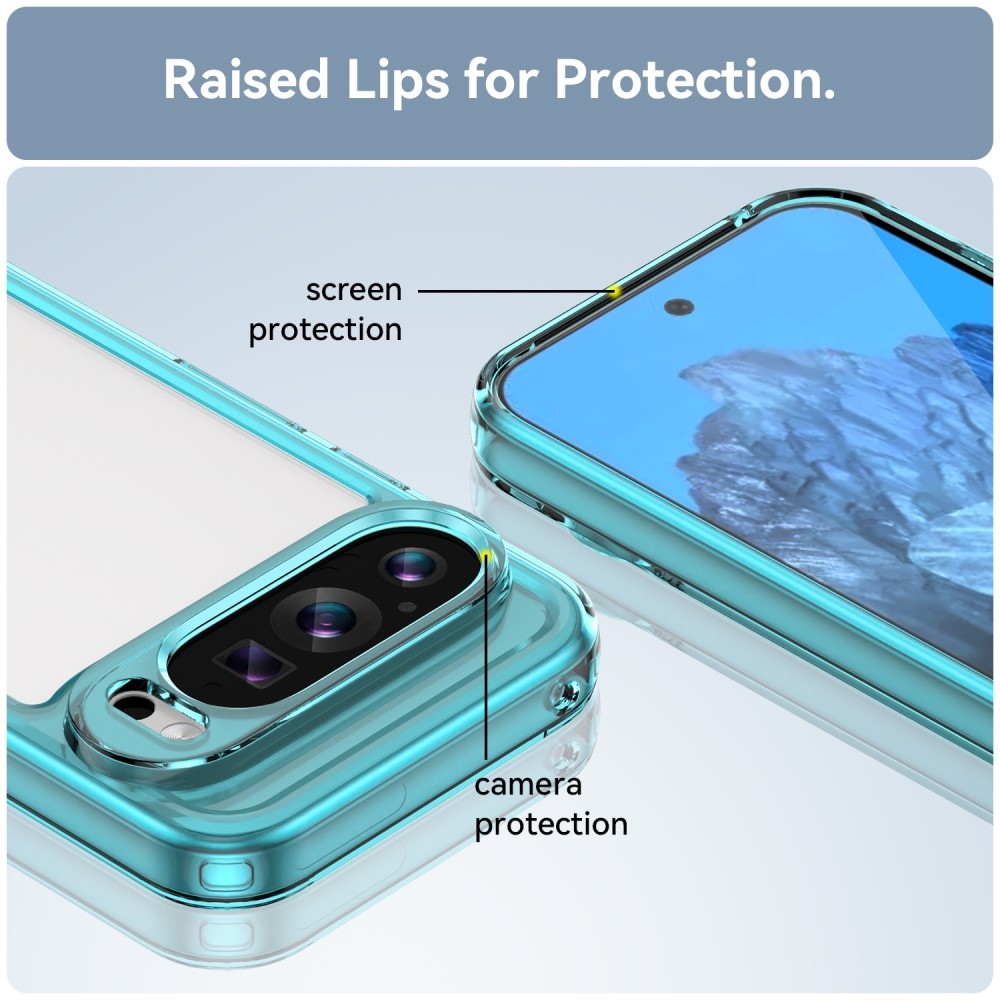 Gél tok fix hátlappal a Google Pixel 9/9 Pro készülékhez - világoskék színben