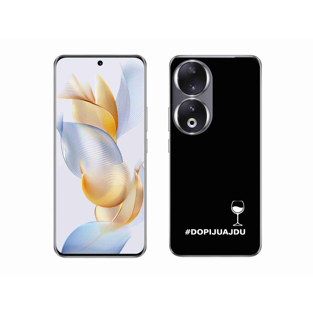 Zselés borító mmCase a Honor 90 készülékhez - bor motívum fekete háttérrel