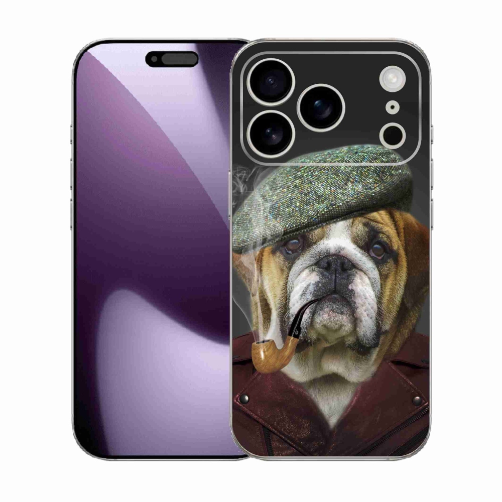 Zselés borítás mmCase iPhone 17 Pro készülékhez - kutya csővel